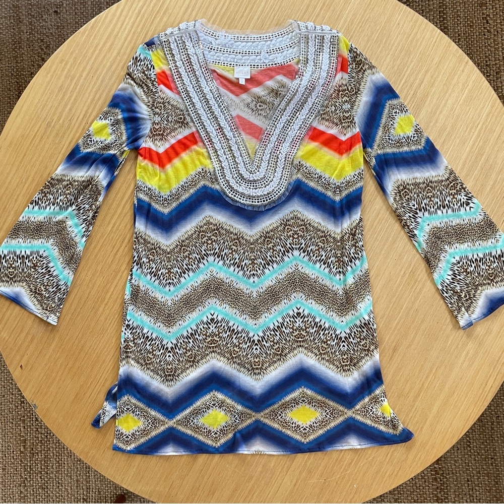 MILLY vibrant tunic embellished S